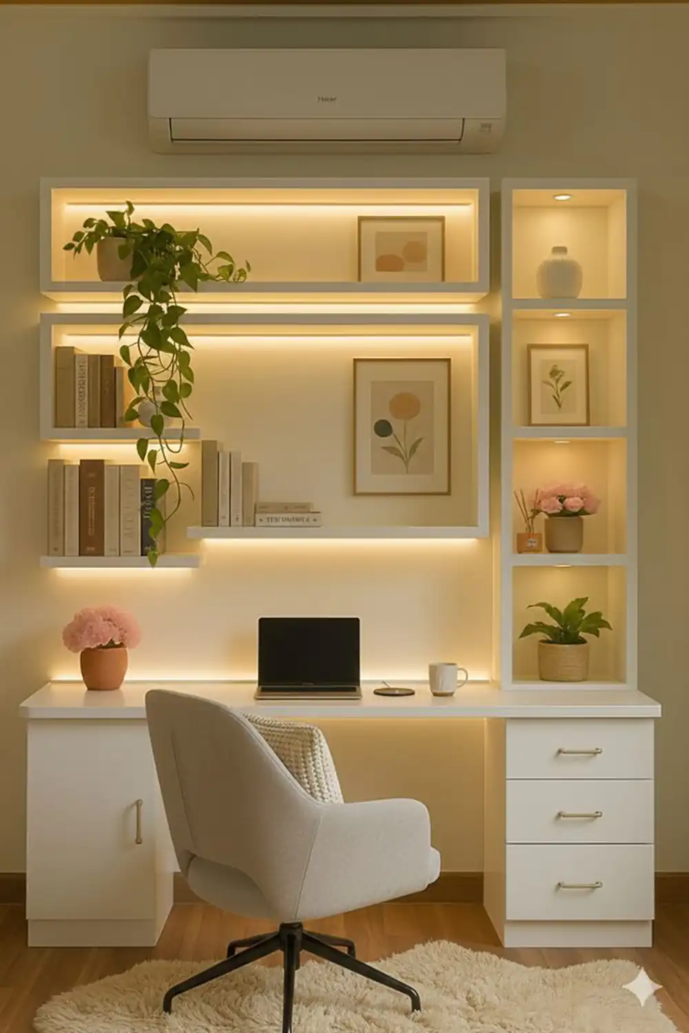 ایده میز تحریر و کتابخانه