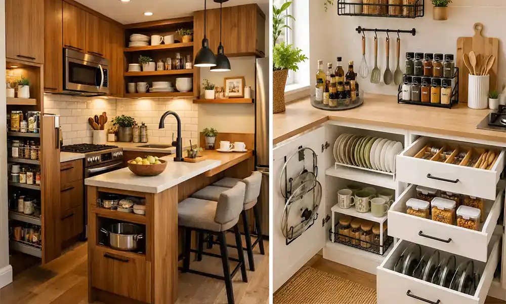 چیدمان کابینت آشپزخانه کوچک