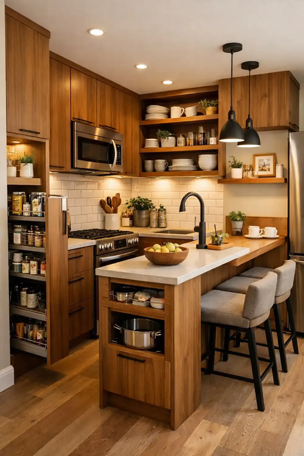 چیدمان کابینت آشپزخانه کوچک