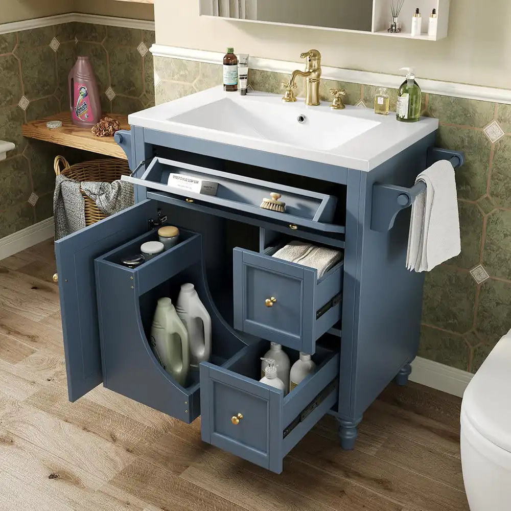 مرتب کردن کابینت زیر روشویی
