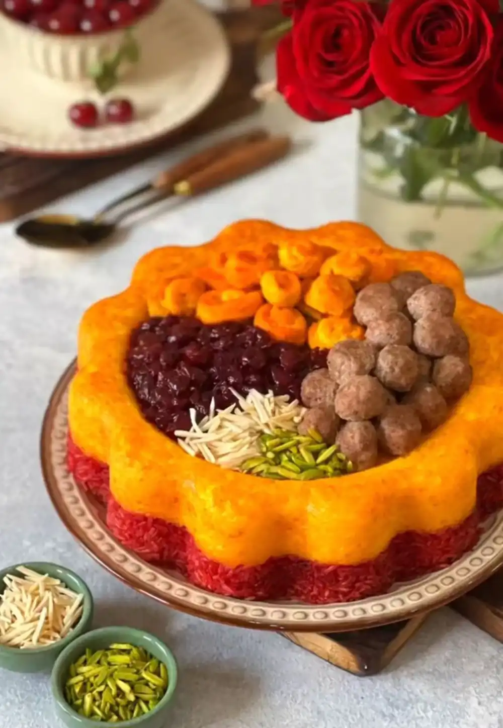 تزیین ته چین مرغ