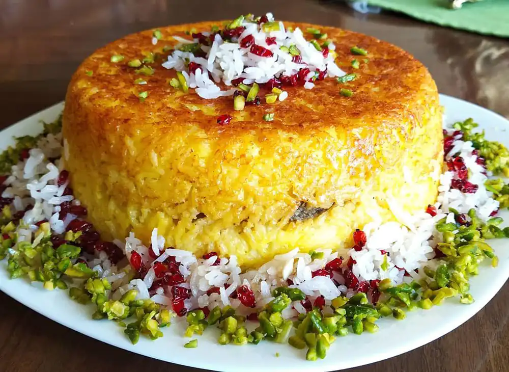 تزیین ته چین مرغ