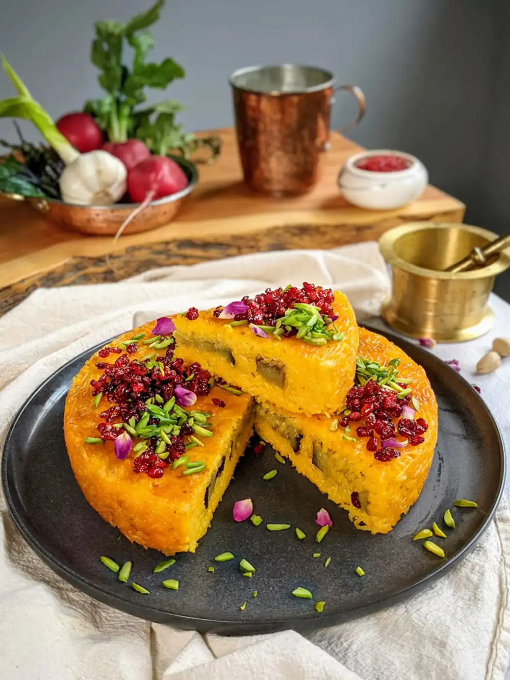 تزیین ته چین مرغ