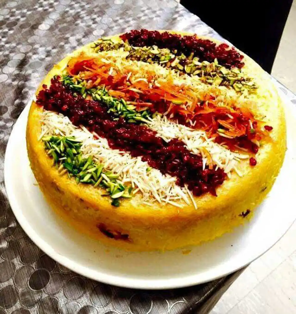 تزیین ته چین مرغ