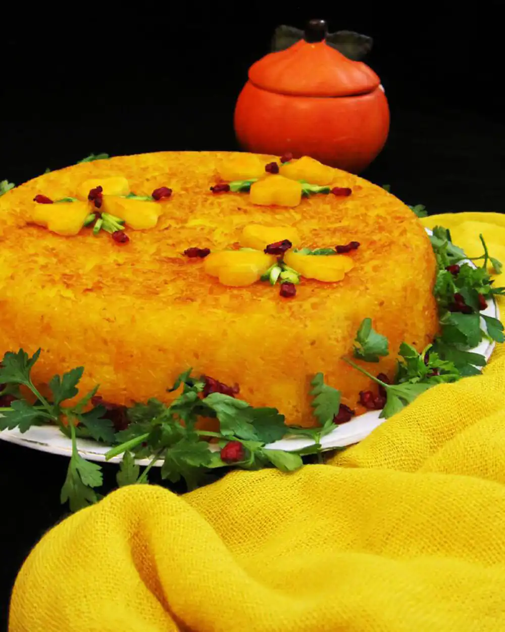 تزیین ته چین مرغ