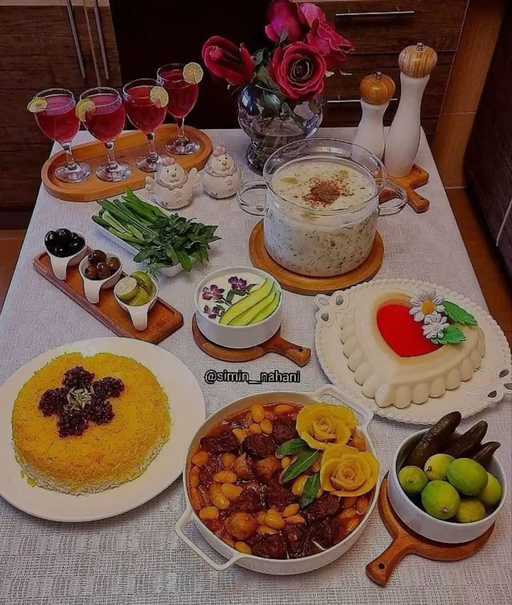 تزیین غذای عروس و داماد