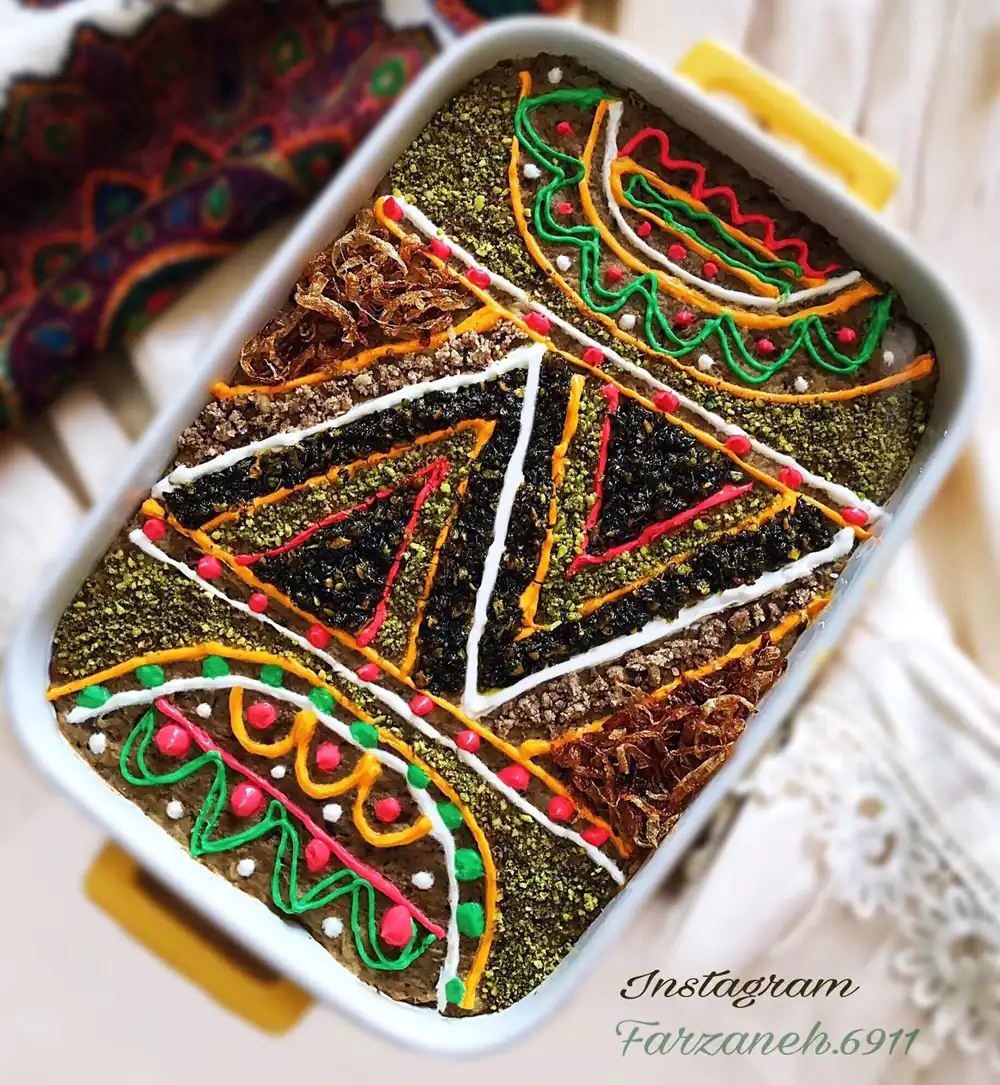 تزیین کشک و بادمجان مجلسی