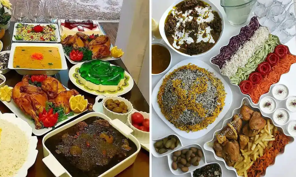 تزیین سفره شام عروس