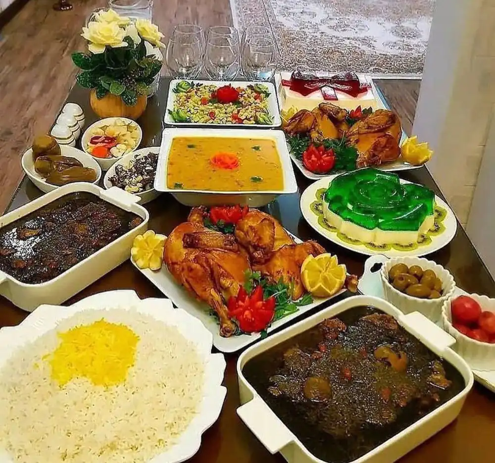 تزیین سفره شام عروس