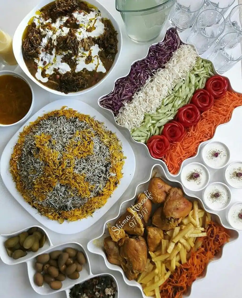 تزیین سفره شام عروس