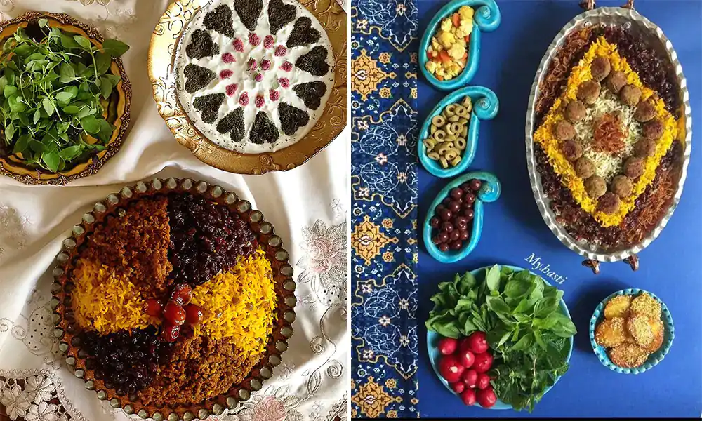 تزیین عدس پلو مجلسی
