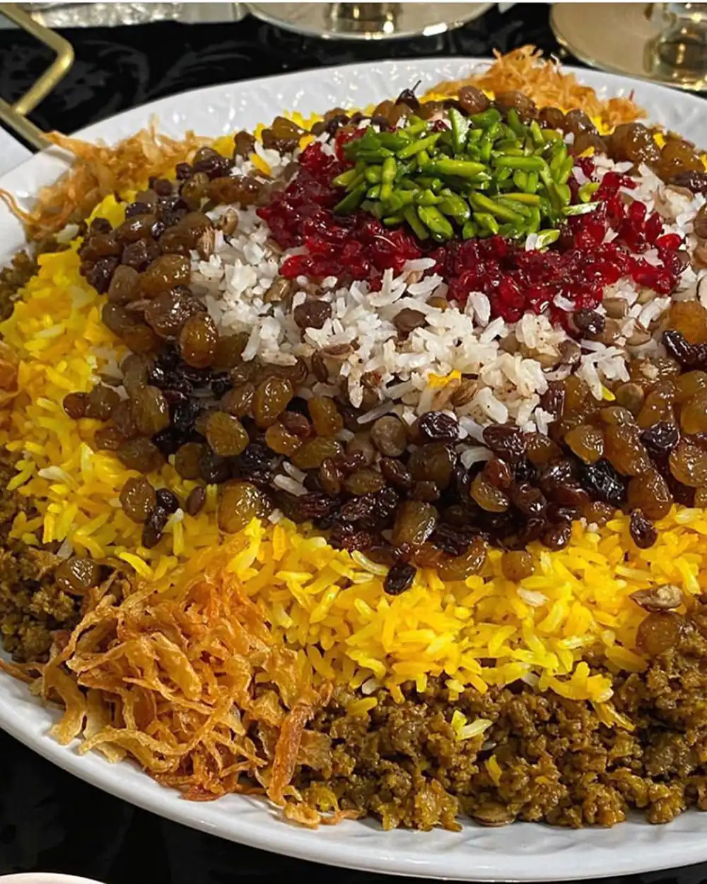 تزیین عدس پلو مجلسی