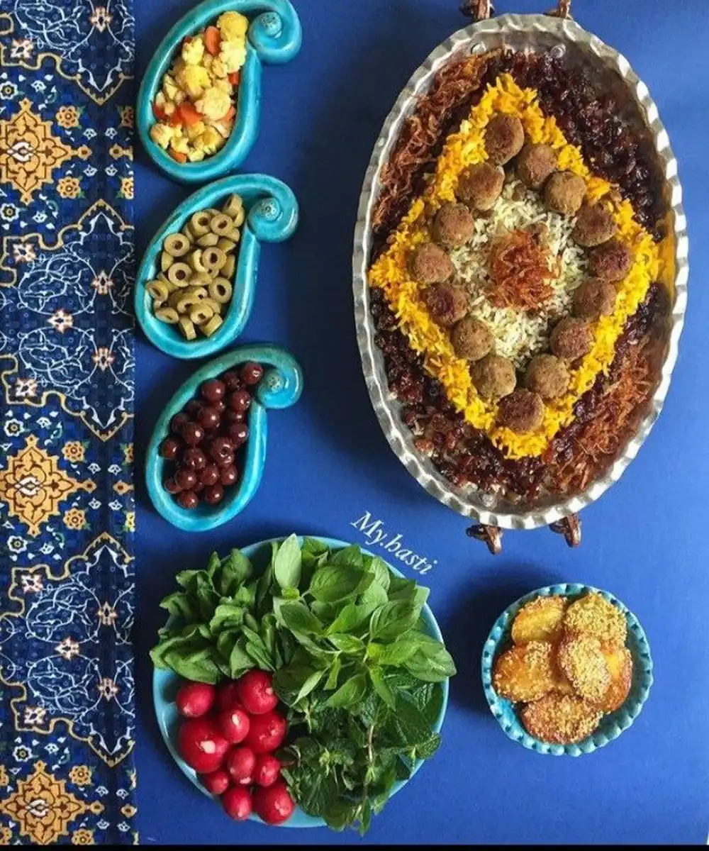 تزیین عدس پلو مجلسی