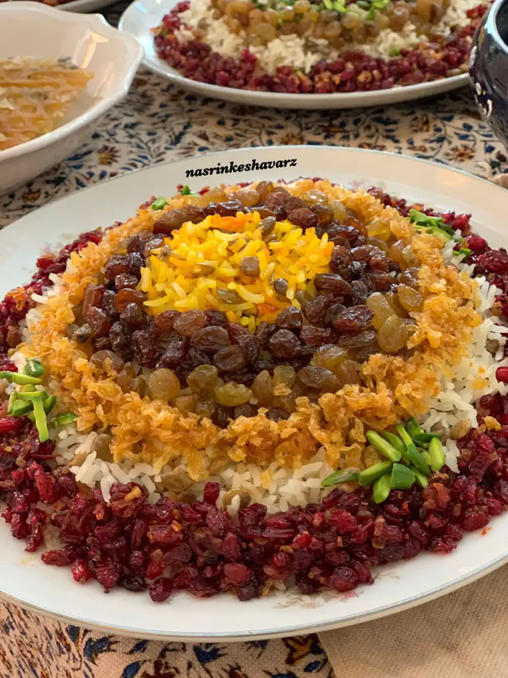 تزیین عدس پلو مجلسی