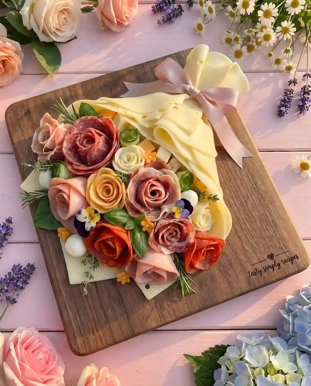تزیین غذا به شکل گل