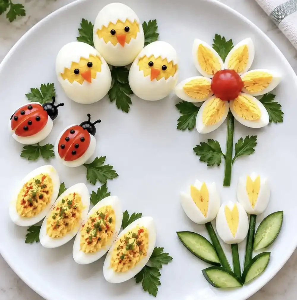 تزیین غذا با تخم مرغ برای مدرسه