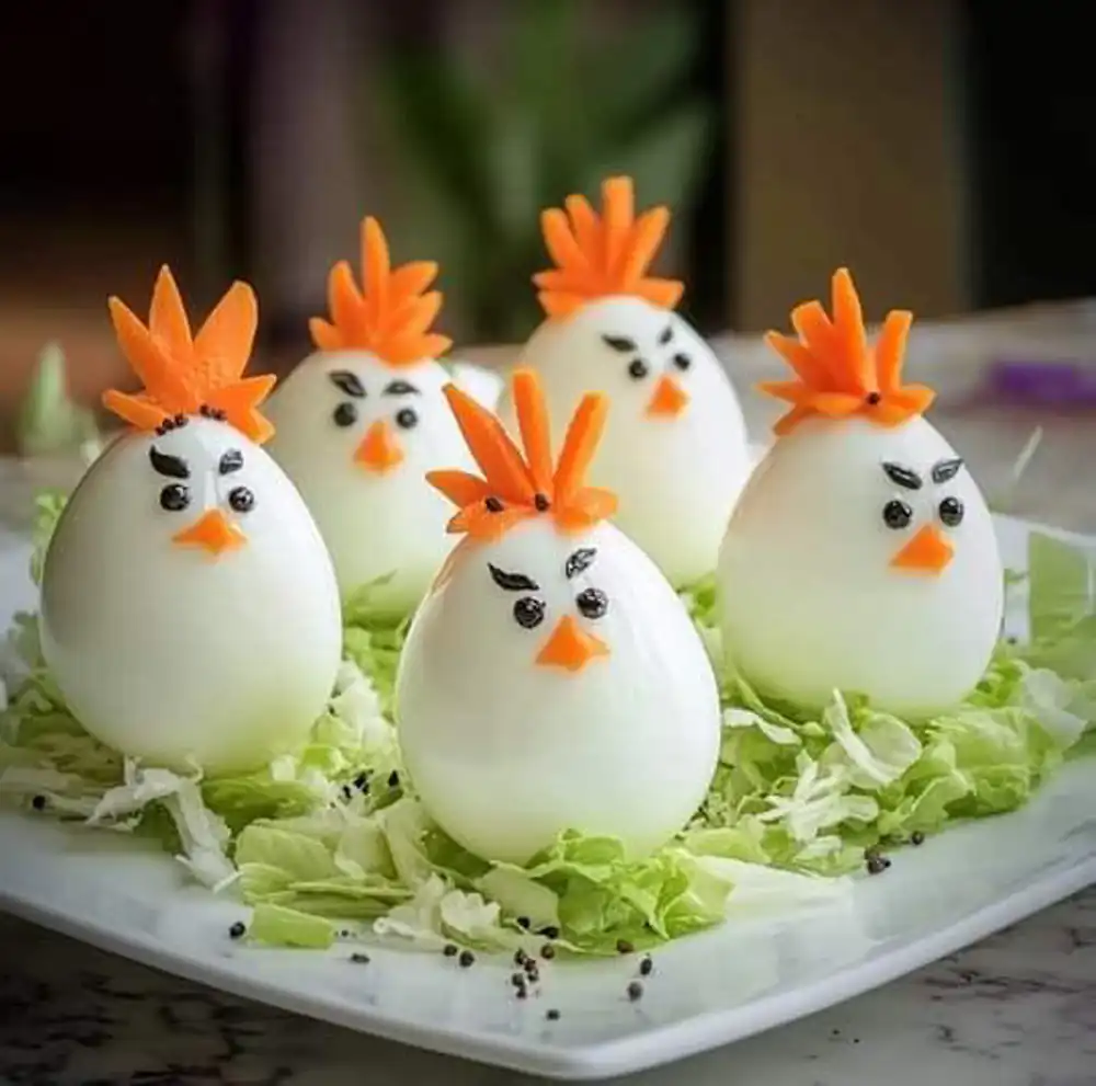 تزیین غذا با تخم مرغ برای مدرسه